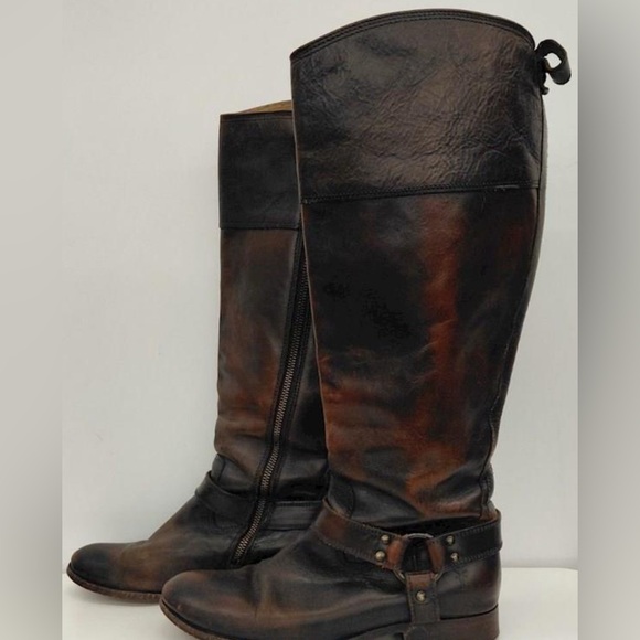 Frye, size 8.5, Melissa Dark Brown Leather Riding Boots - Picture 3 of 5